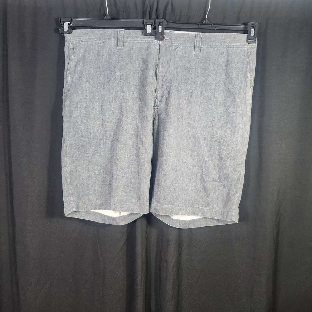 Tommy Bahama Mens 44 Silk Cotton Herringbone Flat Front Shorts Blue Grey